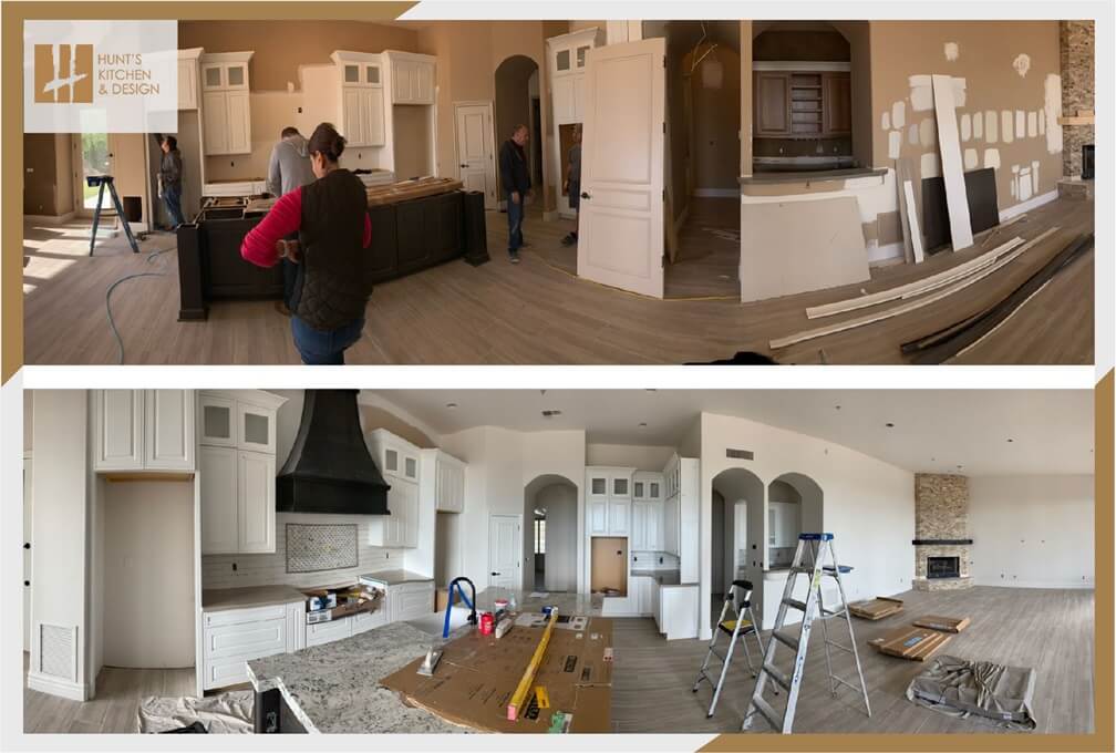 Transitional Kitchen before and after