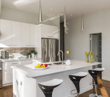 modern minimalist black and white kitchen