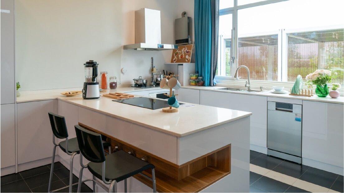 purely utilitarian modern kitchen