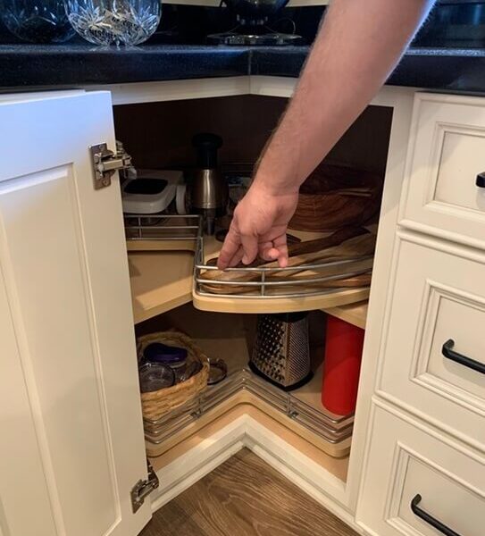 Lazy Susan in Transitional Kitchen