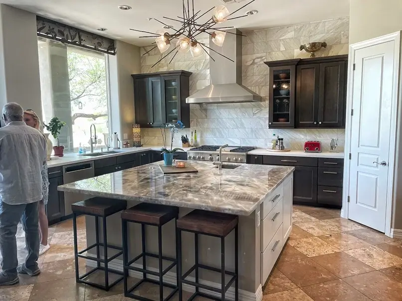 twinkling lights in Transitional Kitchen