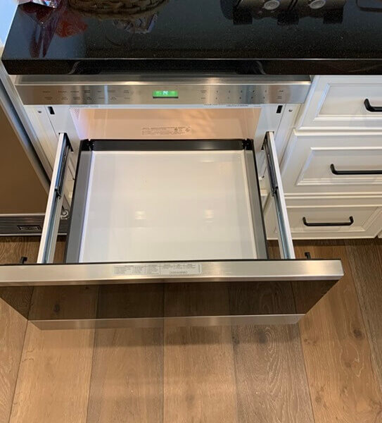 Microwave Drawer in Transitional Kitchen