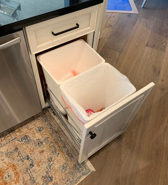 TrashPull drawer in Transitional Kitchen