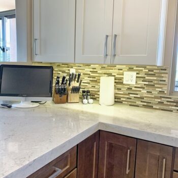 mosaic subway tile backsplash