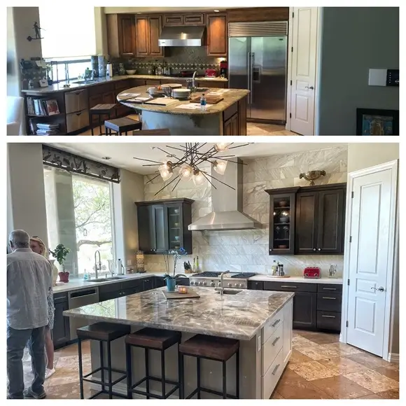 Scottsdale Mountain Transitional kitchen before and after