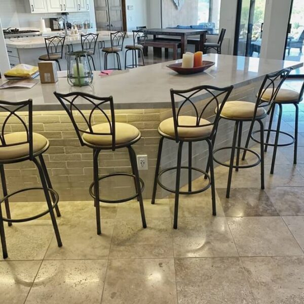 dining chairs with under countertop lights