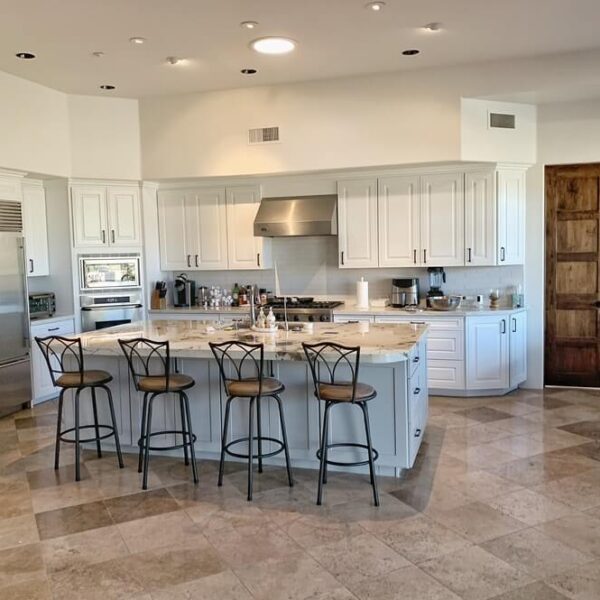 lights above cooking and sink area