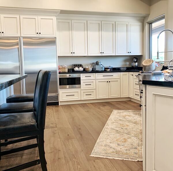 white cabinets in Transitional kitche