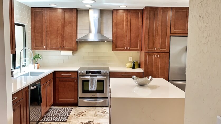 wood Shaker cabinets in Desert Highland Contemporary Kitchen