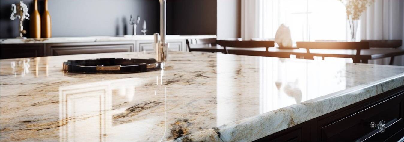 marble countertop in kitchen